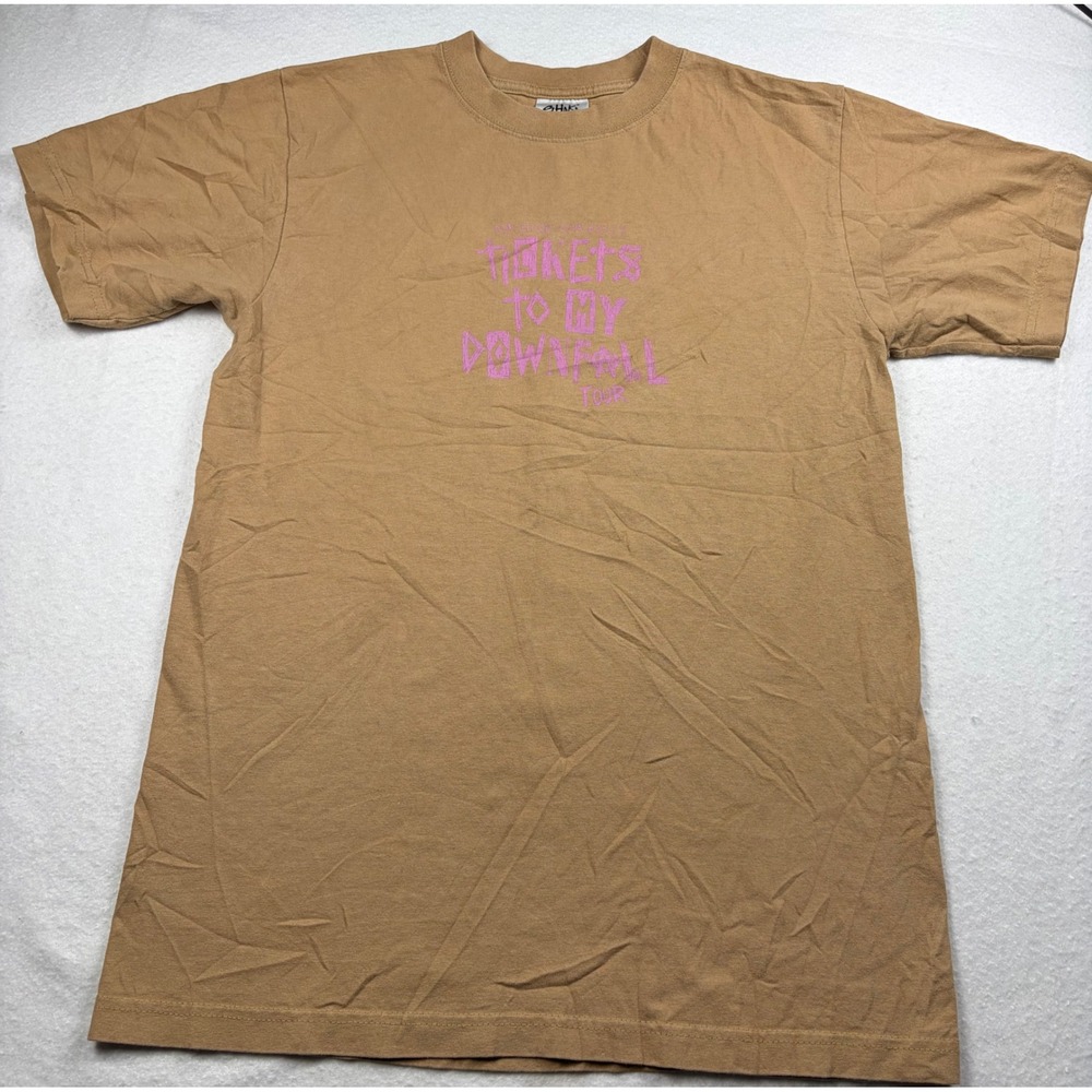 Machine Gun Kelly Tickets to My‎ Downfall Tour Shirt Shaka Wear Tan Pink Mens M